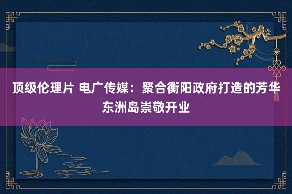 顶级伦理片 电广传媒：聚合衡阳政府打造的芳华东洲岛崇敬开业