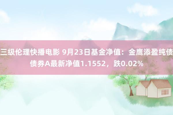 三级伦理快播电影 9月23日基金净值：金鹰添盈纯债债券A最新净值1.1552，跌0.02%