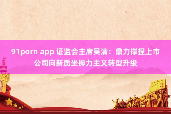 91porn app 证监会主席吴清：鼎力撑捏上市公司向新质坐褥力主义转型升级