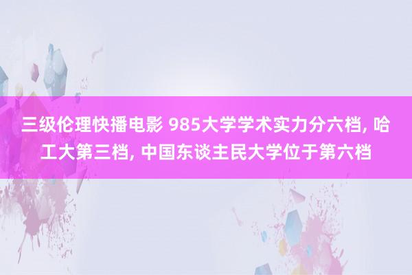 三级伦理快播电影 985大学学术实力分六档, 哈工大第三档, 中国东谈主民大学位于第六档