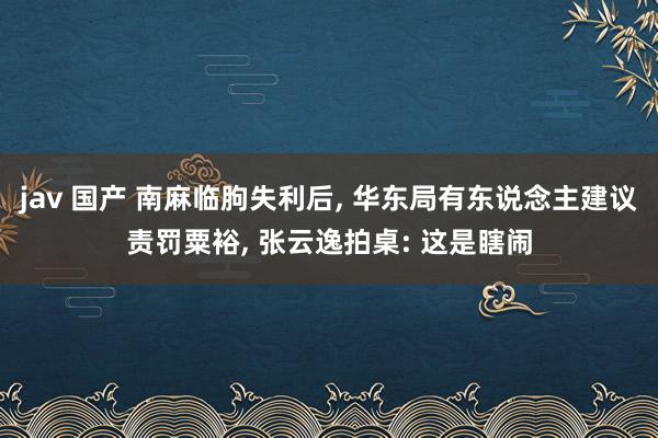 jav 国产 南麻临朐失利后, 华东局有东说念主建议责罚粟裕, 张云逸拍桌: 这是瞎闹