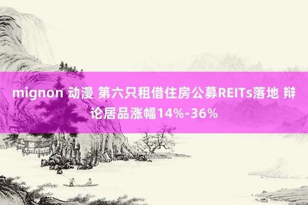 mignon 动漫 第六只租借住房公募REITs落地 辩论居品涨幅14%-36%