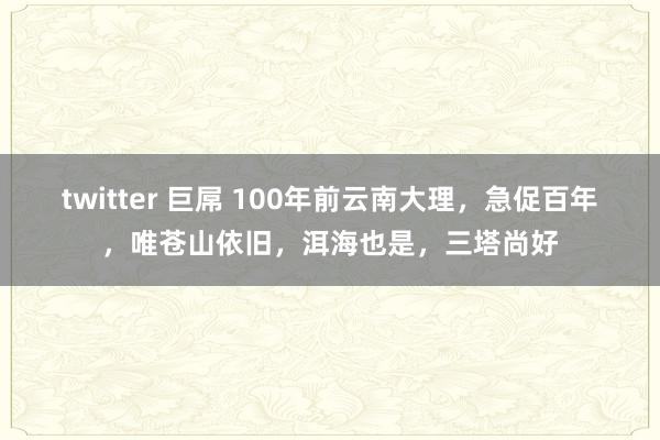 twitter 巨屌 100年前云南大理，急促百年，唯苍山依旧，洱海也是，三塔尚好