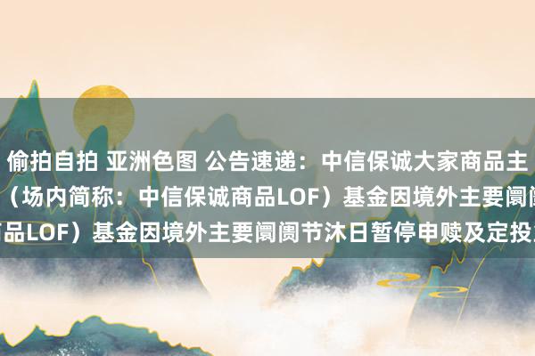 偷拍自拍 亚洲色图 公告速递：中信保诚大家商品主题(QDII-FOF-LOF)（场内简称：中信保诚商品LOF）基金因境外主要阛阓节沐日暂停申赎及定投业务