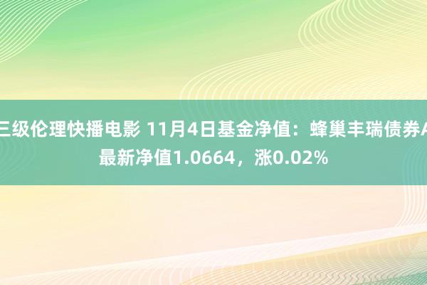 三级伦理快播电影 11月4日基金净值：蜂巢丰瑞债券A最新净值1.0664，涨0.02%