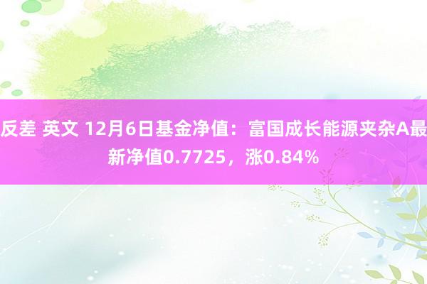 反差 英文 12月6日基金净值：富国成长能源夹杂A最新净值0.7725，涨0.84%