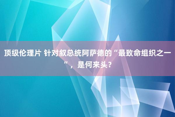 顶级伦理片 针对叙总统阿萨德的“最致命组织之一”，是何来头？