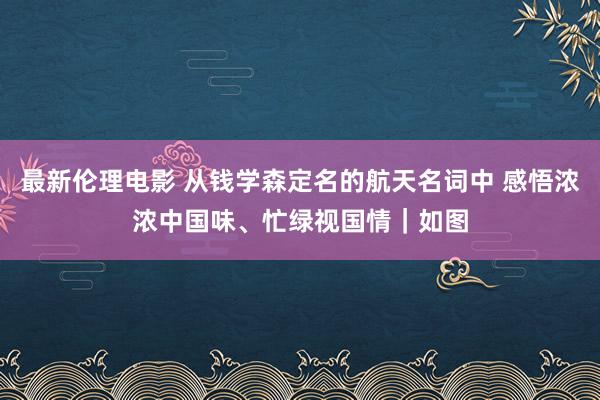 最新伦理电影 从钱学森定名的航天名词中 感悟浓浓中国味、忙绿视国情｜如图