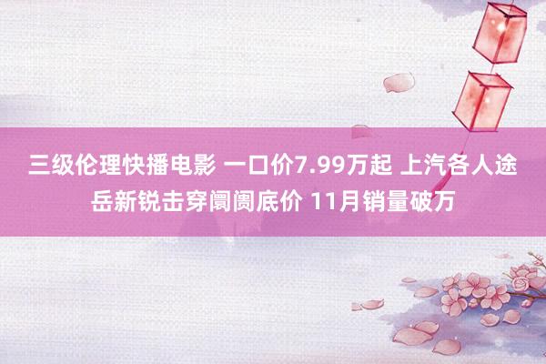 三级伦理快播电影 一口价7.99万起 上汽各人途岳新锐击穿阛阓底价 11月销量破万