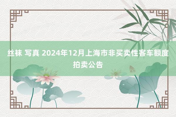 丝袜 写真 2024年12月上海市非买卖性客车额度拍卖公告