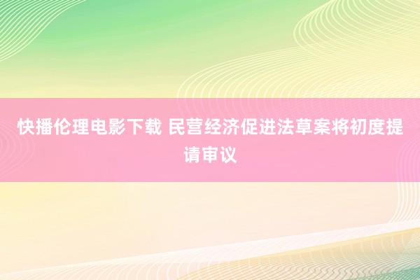 快播伦理电影下载 民营经济促进法草案将初度提请审议