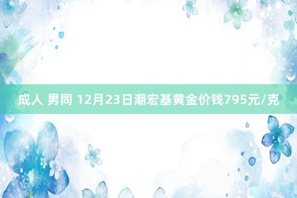 成人 男同 12月23日潮宏基黄金价钱795元/克