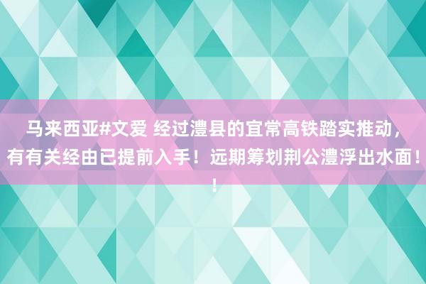 马来西亚#文爱 经过澧县的宜常高铁踏实推动，有有关经由已提前入手！远期筹划荆公澧浮出水面！