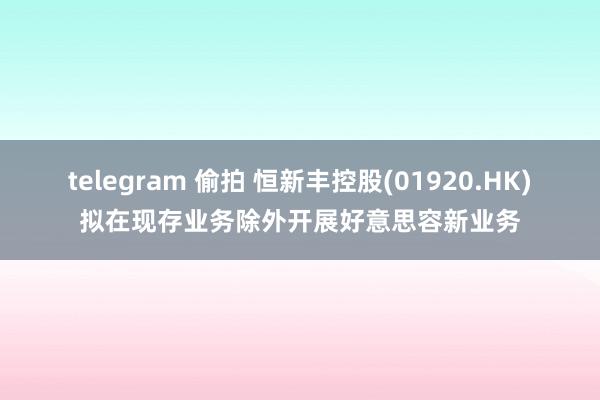 telegram 偷拍 恒新丰控股(01920.HK)拟在现存业务除外开展好意思容新业务