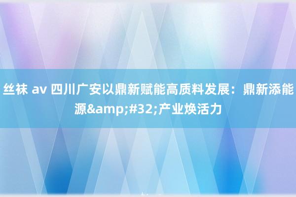 丝袜 av 四川广安以鼎新赋能高质料发展：鼎新添能源&#32;产业焕活力