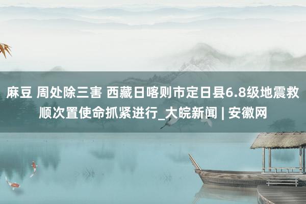 麻豆 周处除三害 西藏日喀则市定日县6.8级地震救顺次置使命抓紧进行_大皖新闻 | 安徽网