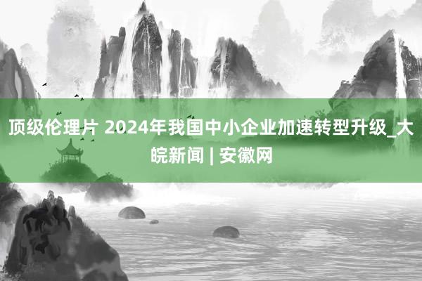 顶级伦理片 2024年我国中小企业加速转型升级_大皖新闻 | 安徽网